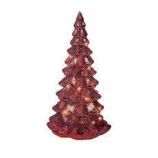 Kaemingk Micro LED Lit Glass Tree 21cm Red