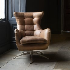 Fallon Chair in Leather & Fabric Fallon Chair in Leather & Fabric