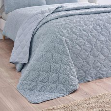 Catherine Lansfield Crinkle Seersucker Bedspread Blue