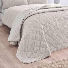 Catherine Lansfield Crinkle Seersucker Bedspread Natural