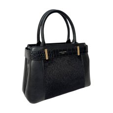 David Jones Croc Trim Black Bag