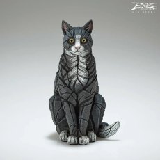 Edge Sculptures - Miniature Black and White Sitting Cat Edge Sculptures - Miniature Black and White Sitting Cat
