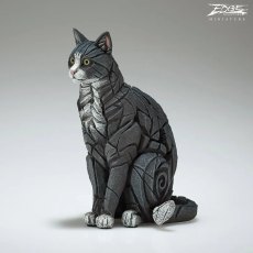 Edge Sculptures - Miniature Black and White Sitting Cat Edge Sculptures - Miniature Black and White Sitting Cat