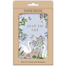 Floral Swan Lake Thank You Pack of 5 Cards Floral Swan Lake Thank You Pack of 5 Cards
