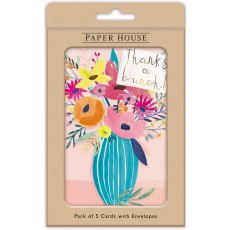 Vase of Flowers Thank You Pack of 5 Cards Vase of Flowers Thank You Pack of 5 Cards