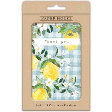Summer Lemons Thank You Pack of 5 Cards Summer Lemons Thank You Pack of 5 Cards