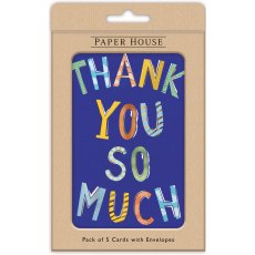 Colourful Letters Thank You Pack of 5 Cards Colourful Letters Thank You Pack of 5 Cards