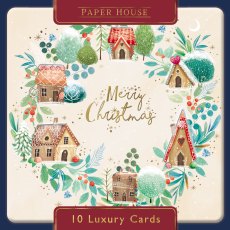 Medici Ginger House Wreath Pack of 10 Cards Medici Ginger House Wreath Pack of 10 Cards