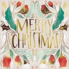 Paper House Merry Christmas Robins Pack of 5 Cards