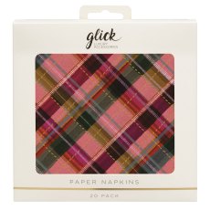 Glick Sugarplum Tartan Paper Napkins 20pk Glick Sugarplum Tartan Paper Napkins 20pk