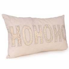 Candlelight Gold & Cream Ho Ho Ho Cushion Candlelight Gold & Cream Ho Ho Ho Cushion