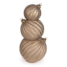 Candlelight LED Gold Glass Baubles Stack