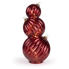 Candlelight LED Red Glass Baubles Stack Candlelight LED Red Glass Baubles Stack