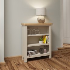 Hastings Editions Small Wide Bookcase in Stone