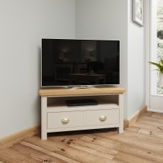 Hastings Editions Corner TV Unit in Stone