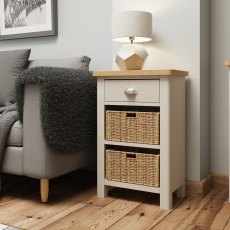 Hastings Editions 1 Drawer 2 Basket Unit in Stone Hastings Editions 1 Drawer 2 Basket Unit in Stone
