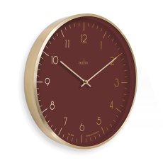 Acctim Marina 30cm Metal Wall Clock Malbec & Gold Acctim Marina 30cm Metal Wall Clock Malbec & Gold
