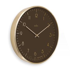 Acctim Marina 30cm Metal Wall Clock Chocolate & Gold Acctim Marina 30cm Metal Wall Clock Chocolate & Gold