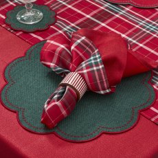 Waltons Reversible Scalloped Placemat Green