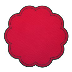 Waltons Reversible Scalloped Placemat Red Waltons Reversible Scalloped Placemat Red