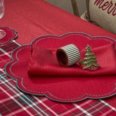 Waltons Reversible Scalloped Placemat Red Waltons Reversible Scalloped Placemat Red