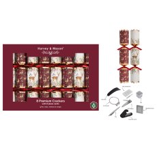Harvey & Mason Premium Burgundy Deer Box of 8 Crackers