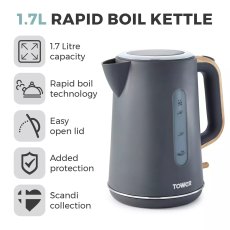 Tower Scandi Grey 1.7L Kettle Tower Scandi Grey 1.7L Kettle