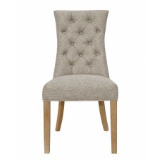 Curved Button Back Dining Chair in Taupe Curved Button Back Dining Chair in Taupe