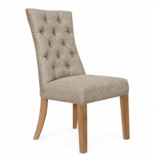 Curved Button Back Dining Chair in Taupe Curved Button Back Dining Chair in Taupe