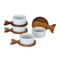 Hill Interiors Set Of 4 Fishtail Serving Trays with Bowls