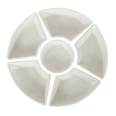 Hill Interiors Acacia Lazy Susan with Ceramic Serving Bowls Hill Interiors Acacia Lazy Susan with Ceramic Serving Bowls