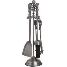 Hill Interiors Traditional Companion Set Antique Pewter