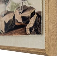 Hill Interiors Flora & Fauna Teals On Linen In Beaded Frame Hill Interiors Flora & Fauna Teals On Linen In Beaded Frame