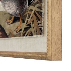 Hill Interiors Flora & Fauna Duck On Linen In Beaded Frame Hill Interiors Flora & Fauna Duck On Linen In Beaded Frame