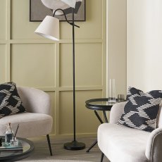 Pacific Ari Black Metal Curved Arm Floor Lamp Pacific Ari Black Metal Curved Arm Floor Lamp