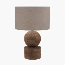 Pacific Ziva Antique Wood Table Lamp With Edward Linen Shade Pacific Ziva Antique Wood Table Lamp With Edward Linen Shade