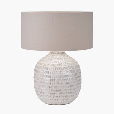 Pacific Signe Warm White Linear Texture Ceramic Table Lamp Pacific Signe Warm White Linear Texture Ceramic Table Lamp