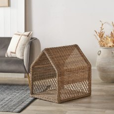 Pacific Tobs Grey Rattan House Dog Basket Pacific Tobs Grey Rattan House Dog Basket