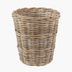 Pacific Tobs Grey Kubu Rattan Round Waste Paper Bin Pacific Tobs Grey Kubu Rattan Round Waste Paper Bin