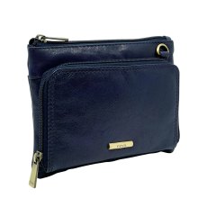 Nova Leathers Navy Small Organiser Pocket Bag Nova Leathers Navy Small Organiser Pocket Bag