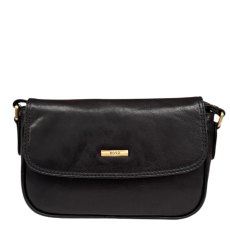 Nova Leathers Black Half Flap Shoulder Bag