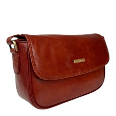 Nova Leathers Cognac Half Flap Shoulder Bag