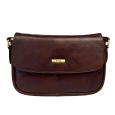 Nova Leathers Dark Brown Half Flap Shoulder Bag Nova Leathers Dark Brown Half Flap Shoulder Bag