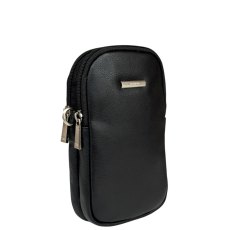Nova Leathers Black Twin Zip Top Phone Bag Nova Leathers Black Twin Zip Top Phone Bag