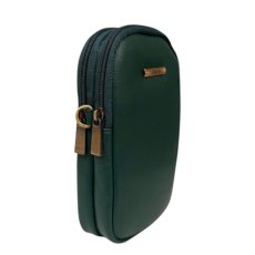 Nova Leathers Bottle Green Twin Zip Top Phone Bag Nova Leathers Bottle Green Twin Zip Top Phone Bag