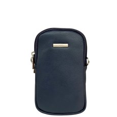 Nova Leathers Navy Twin Zip Top Phone Bag Nova Leathers Navy Twin Zip Top Phone Bag