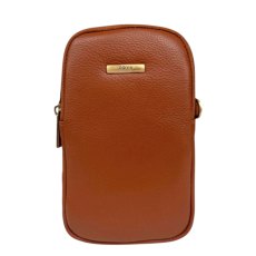 Nova Leathers Toffee Brown Twin Zip Top Phone Bag Nova Leathers Toffee Brown Twin Zip Top Phone Bag