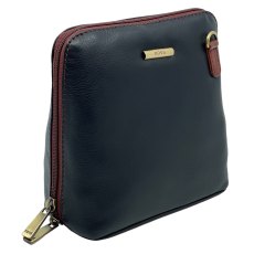 Nova Leathers Black Tan Small Dome Bag