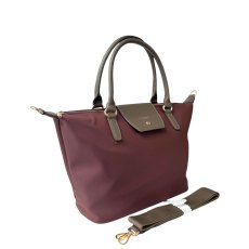 David Jones Windsor Wine Medium Tab Over Tote Bag David Jones Windsor Wine Medium Tab Over Tote Bag