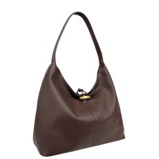 David Jones Sandalwood Brown Slouchy Button Hobo Bag